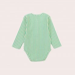 Olive + The Captain - Turquoise Stripe Rib Long Sleeve Bodysuit