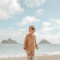 Kapow Kids - Tan Long Sleeve Raw Edge T-shirt