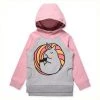NEW Minti - Sleepy Unicorn Furry Hood / Grey Marle + Muted Pink