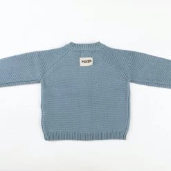 Ponchik Babies + Kids Ponchik - Cotton Knitted Cardigan - Duck Egg