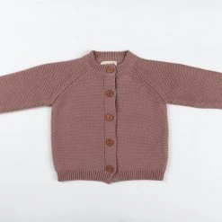 Ponchik Babies + Kids Ponchik - Cotton Knitted Cardigan - Peony Baby