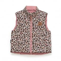 Cry Wolf - Reversible Vest / Rose Leopard