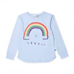 NEW Minti - Lovely Rainbow Tee / Cornflower Marle