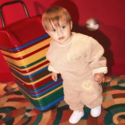 Baby Goldie & Ace - Clubhouse Teddy Joggers / Sand