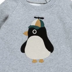 Huxbaby - Cool Penguin Sweatshirt / Grey Marle