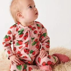 Kip & Co - Long Sleeve Zip Romper /Strawberry Delight