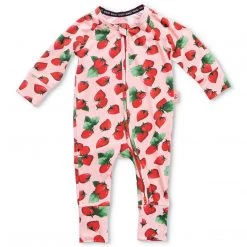 Kip & Co - Long Sleeve Zip Romper /Strawberry Delight