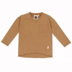 Kapow Kids - Tan Long Sleeve Raw Edge T-shirt