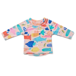 Halcyon Nights - Rainbow Reef X Coral Baby Swim Long Sleeve Rash Vest