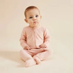 Wilson + Frenchy - Organic Terry Zipsuit / Cantaloupe Baby