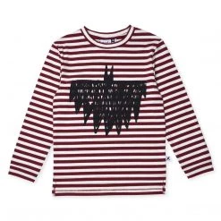 Minti - Sketched Bat Tee / Burnt Red Motley Stripe NEW