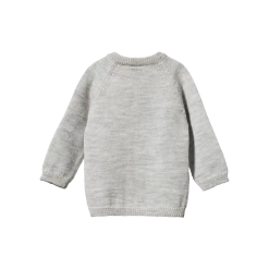 Nature Baby - Merino Knit Cardigan / Light Grey Marl SALE