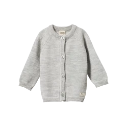 Nature Baby - Merino Knit Cardigan / Light Grey Marl SALE