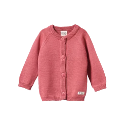 Nature Baby - Merino Knit Cardigan / Raspberry NEW