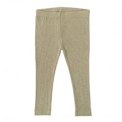 Ponchik Babies + Kids Baby Ponchik - Ribbed Leggings - Eucalyptus
