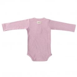 Ponchik Babies + Kids Ponchik - Ribbed Bodysuit - Peony Baby