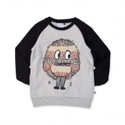 Minti - Hairy Monster Furry Crew/ Grey Marle Black