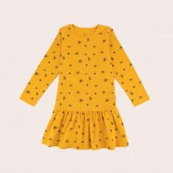 NEW Olive + The Captain - Stars Long Sleeve Rib Dress