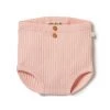 SALE Wilson + Frenchy - Organic Rib Nappy Pant / Blush