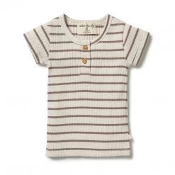 Wilson + Frenchy - Organic Stripe Rib Top - Hazelwood Ecru