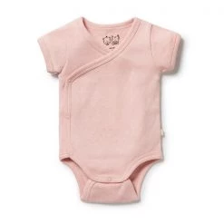 Wilson + Frenchy - Organic Pointelle Kimono Bodysuit / Cantaloupe SALE