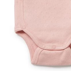 Wilson + Frenchy - Organic Pointelle Kimono Bodysuit / Cantaloupe SALE