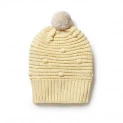 Wilson + Frenchy Wilson & Frenchy - Knitted Spot Hat / Pastel Yellow Baby