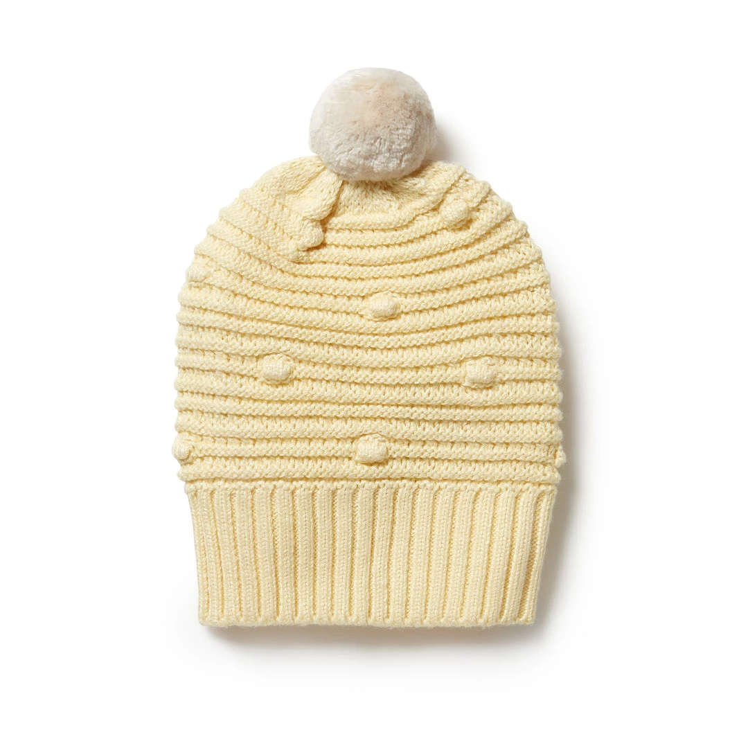 Wilson + Frenchy Wilson & Frenchy - Knitted Spot Hat / Pastel Yellow Baby 1 Wilson + Frenchy Wilson & Frenchy - Knitted Spot Hat / Pastel Yellow Baby