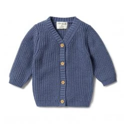 Wilson + Frenchy - Knitted Button Cardigan / Blue Depths NEW