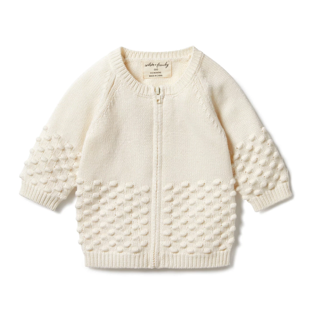 Wilson + Frenchy - Knitted Spot Cardigan / Gardenia NEW 1 Wilson + Frenchy - Knitted Spot Cardigan / Gardenia NEW