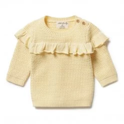 Wilson + Frenchy - Knitted Ruffle Jumper / Pastel Yellow