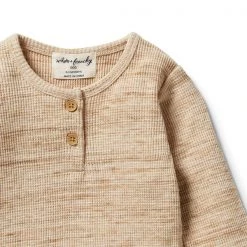 Wilson + Frenchy - Organic Waffle Henley Top / Oatmeal Fleck NEW 5 Wilson + Frenchy - Organic Waffle Henley Top / Oatmeal Fleck NEW