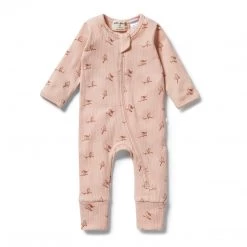 Wilson + Frenchy Wilson & Frenchy - Organic Rib Zipsuit With Feet / Robin NEW