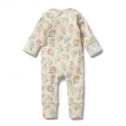 Wilson + Frenchy NEW Wilson & Frenchy - Organic Rib Zipsuit With Feet / Pretty Floral