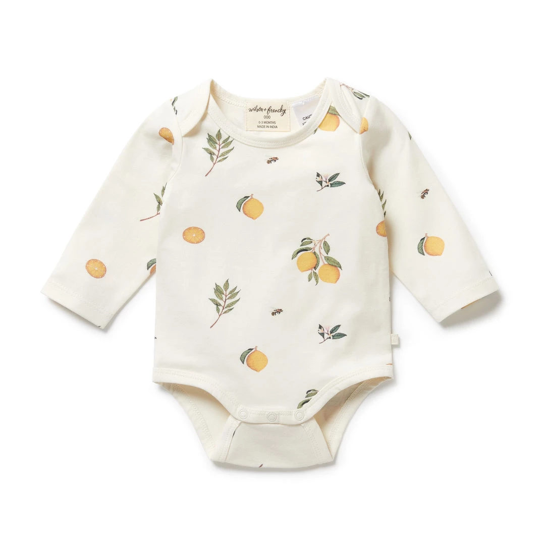 Wilson + Frenchy Baby Wilson & Frenchy - Organic Envelope Bodysuit / Lovely Lemons 1 Wilson + Frenchy Baby Wilson & Frenchy - Organic Envelope Bodysuit / Lovely Lemons