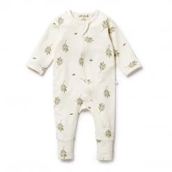 Wilson + Frenchy Wilson & Frenchy - Organic Zipsuit With Feet / Busy Bee Baby