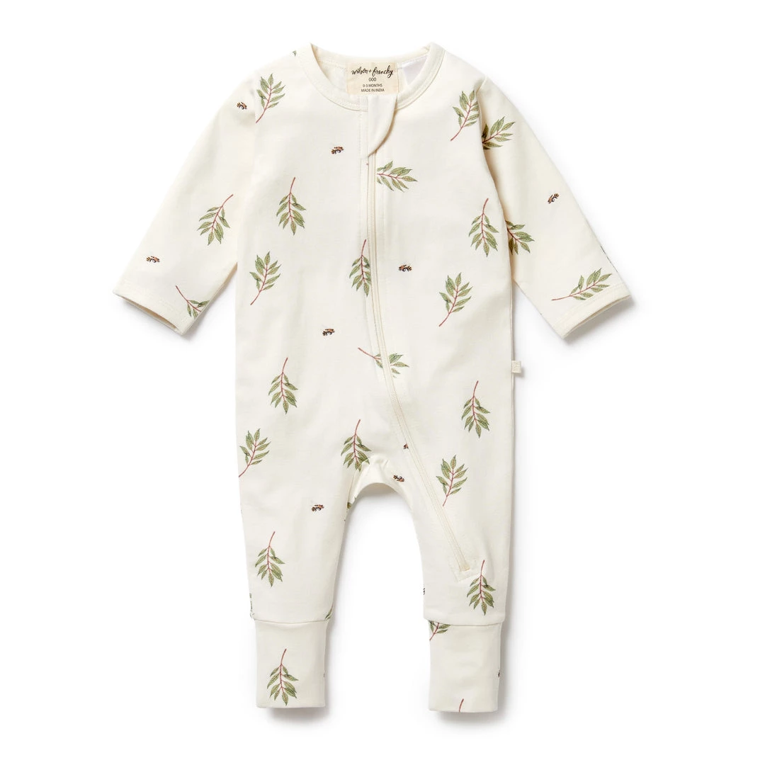 Wilson + Frenchy Wilson & Frenchy - Organic Zipsuit With Feet / Busy Bee Baby 1 Wilson + Frenchy Wilson & Frenchy - Organic Zipsuit With Feet / Busy Bee Baby
