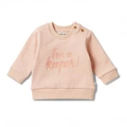 NEW Wilson + Frenchy - I'm A Keeper Organic French Terry Sweat / Cameo Rose