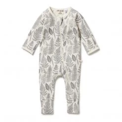 Cheap Hello Willow Store 24 Wilson + Frenchy Wilson & Frenchy - Organic Zipsuit With Feet / Hello Fern NEW