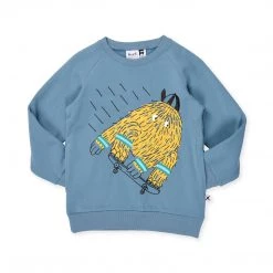 NEW Minti - Downhill Monster Furry Crew / Muted Blue