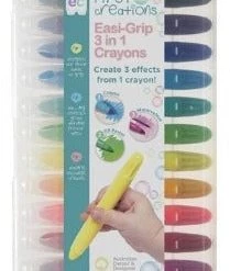 Toys Educational Colours - Easi-Grip 3 In 1 Crayons (set Of 12)
