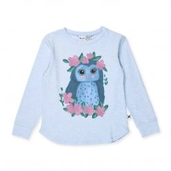 Minti - Pretty Owl Tee / Cornflower Marle NEW